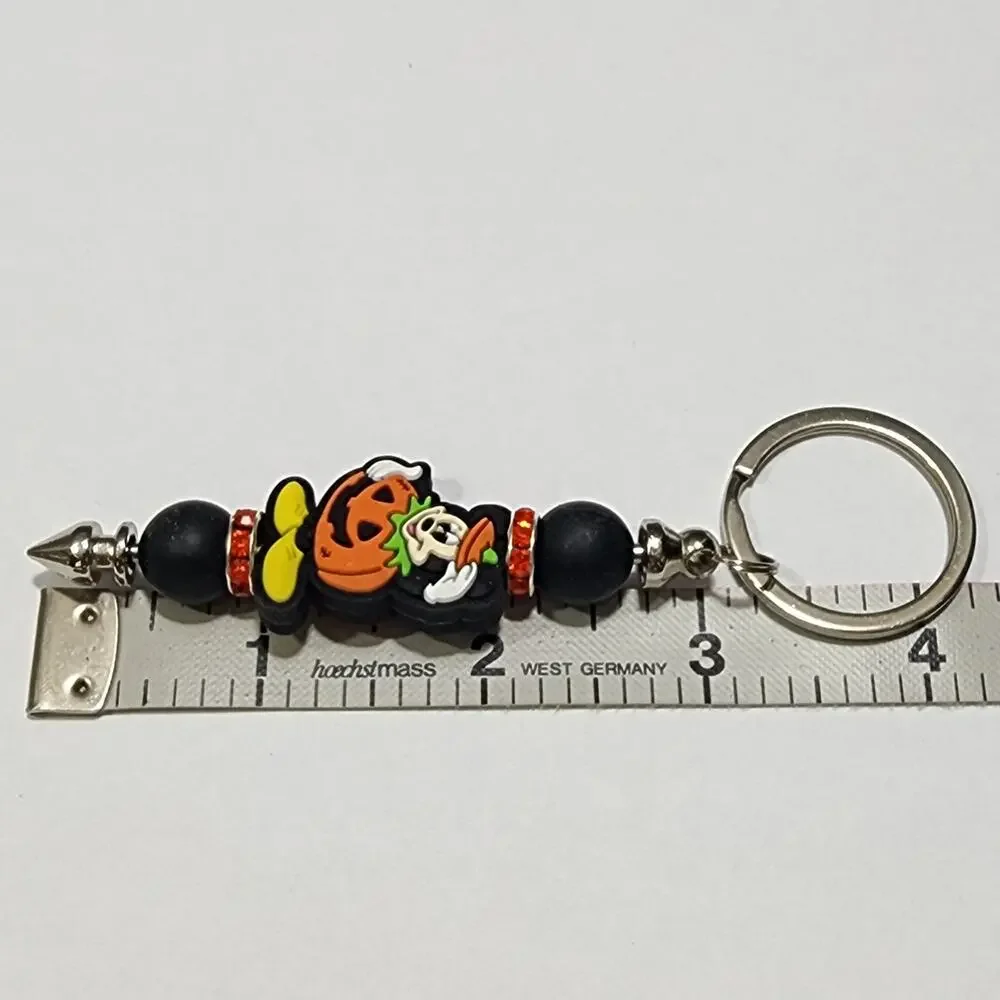Mickey Mouse Pumpkin Halloween Silicone Keychain Handmade